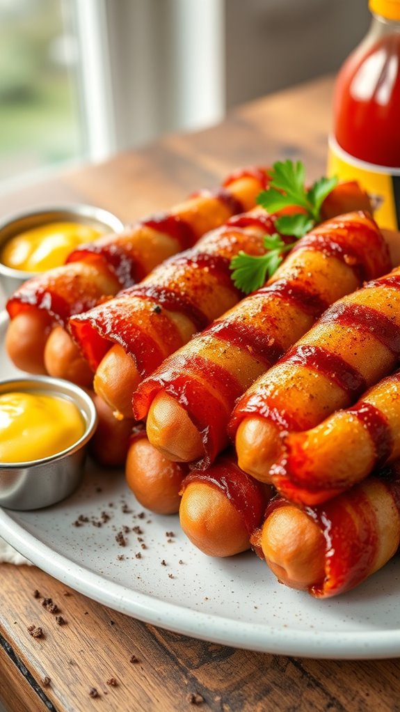 air fryer bacon hotdogs