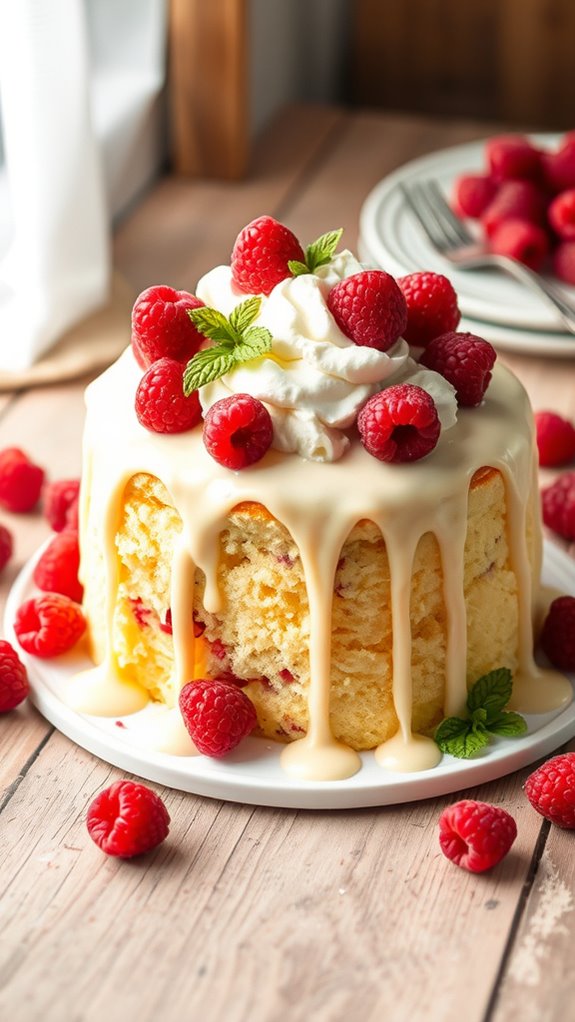 decadent raspberry poke cake