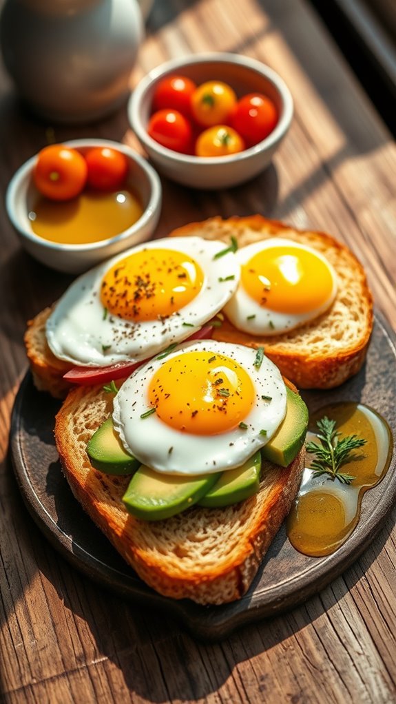 egg topped toast dish